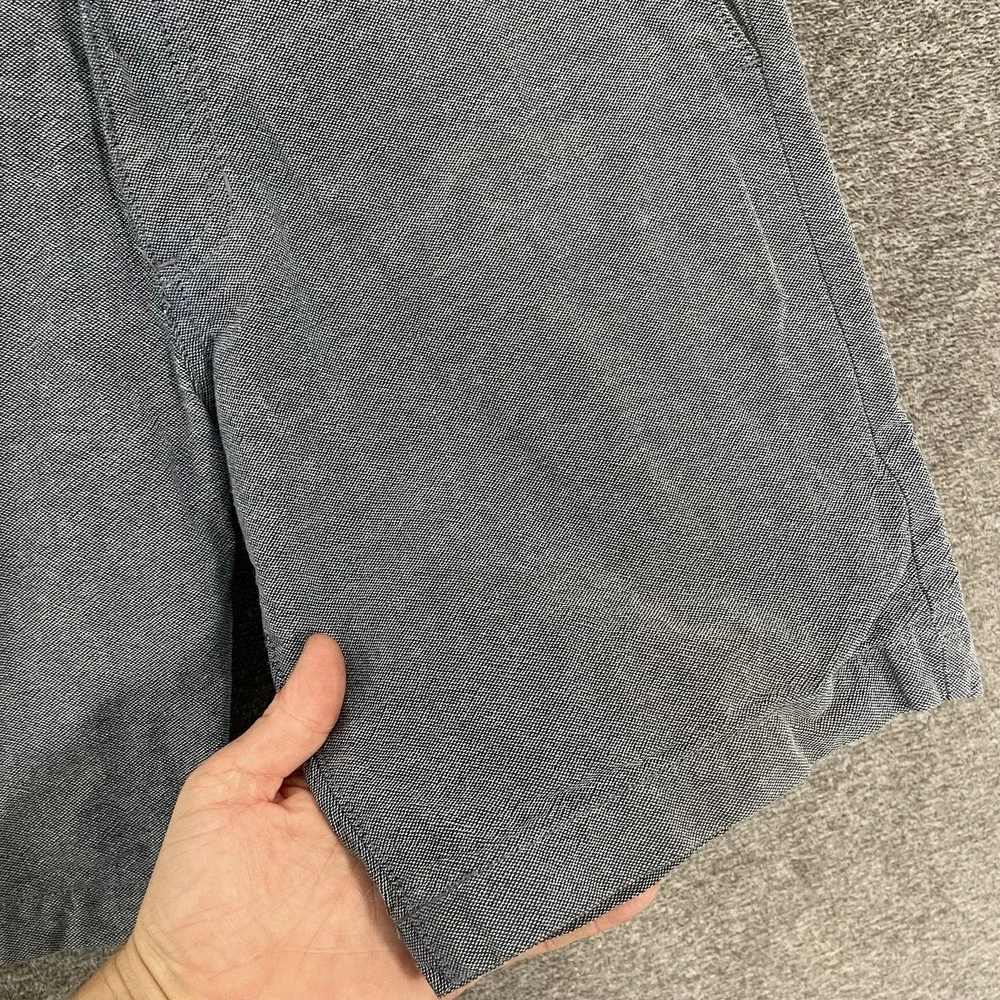 Taylor Stitch Shorts Mens 33 Blue Textured Chino 9 Inseam Flat Front Casual
